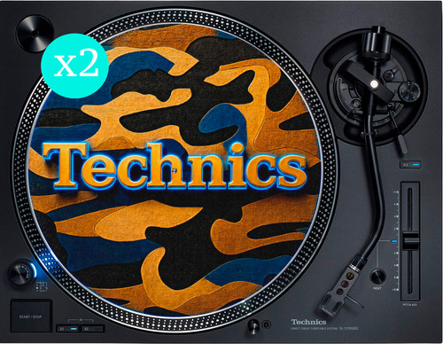 Technics logo blue gold camo - technics,