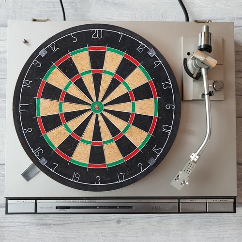 Dart board record player - record, slip