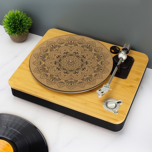 Mandala record player slip mat - record,